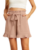 Högmidjade shorts med spets