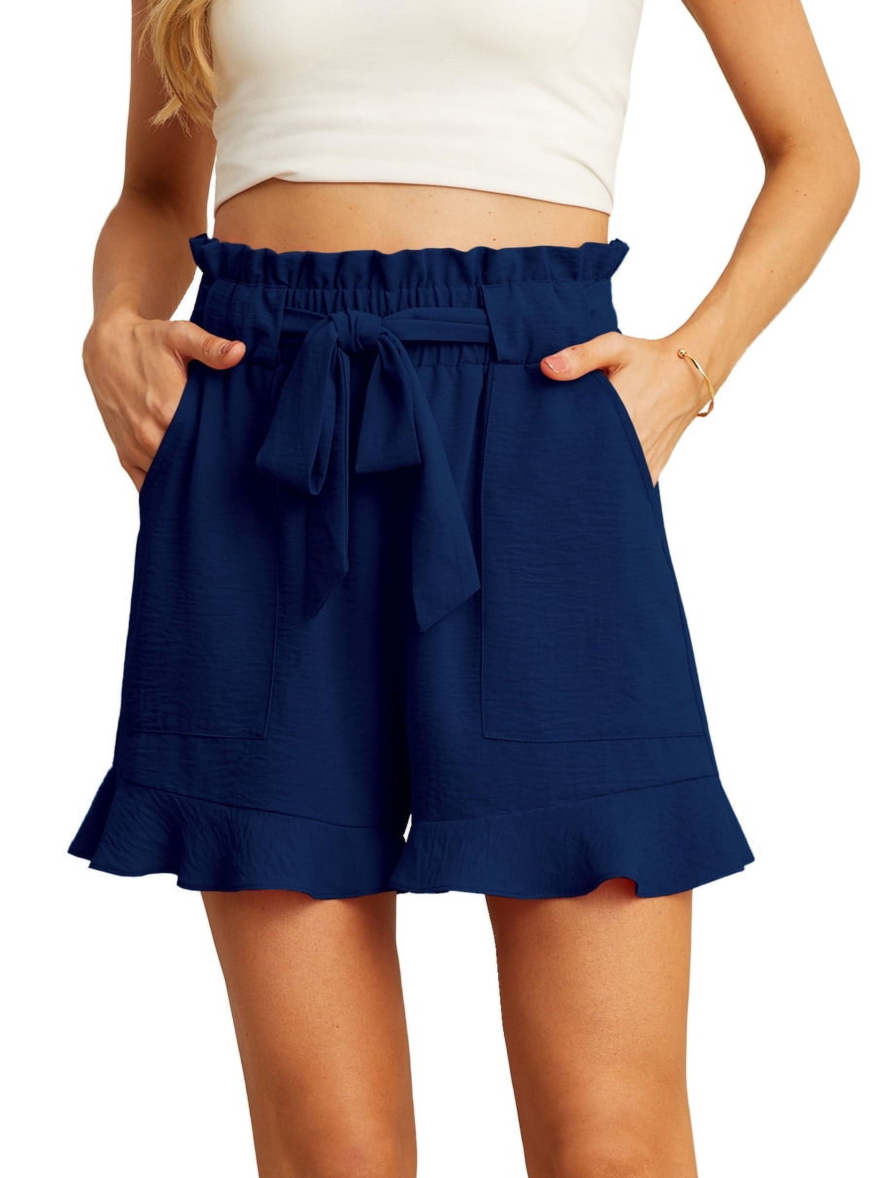 Högmidjade shorts med spets