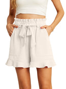 Högmidjade shorts med spets