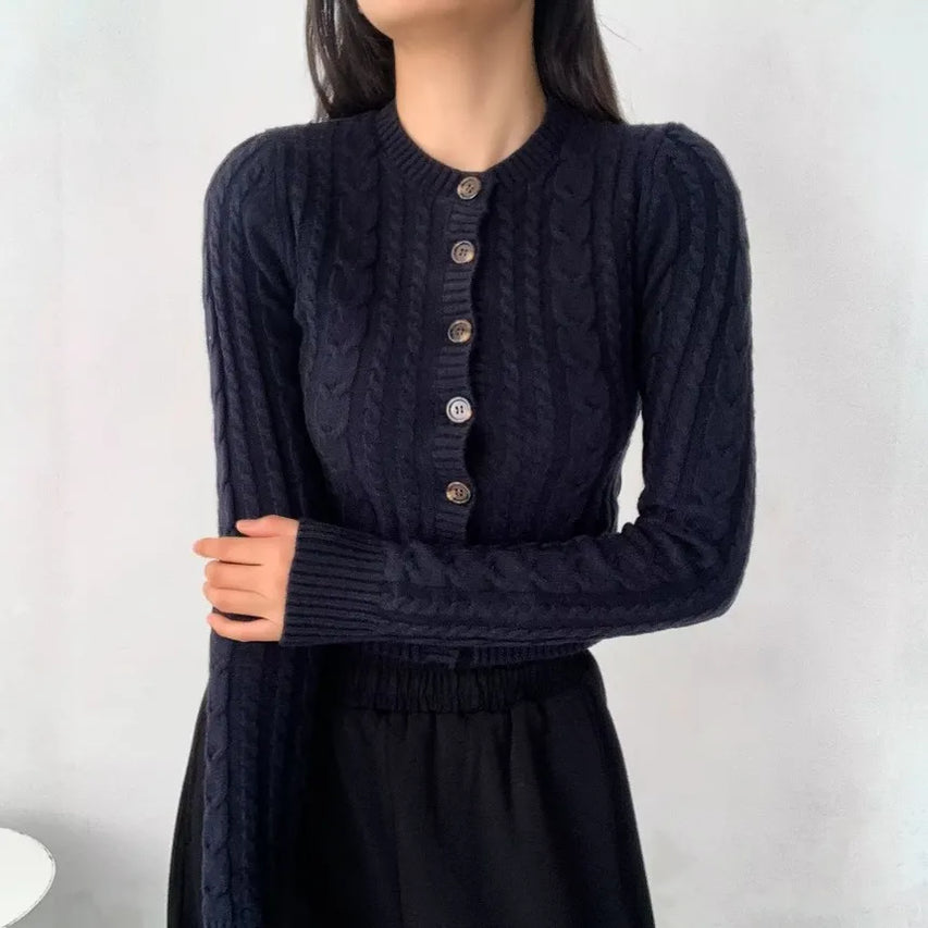 Twisted stickad blus