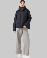 Esmeralda vadderad jacka med huva och knappar