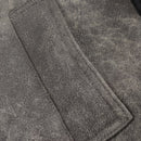 Andreas grå fleecejacka med långa ärmar och dragkedja fram