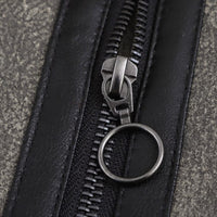 Andreas grå fleecejacka med långa ärmar och dragkedja fram