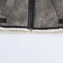 Andreas grå fleecejacka med långa ärmar och dragkedja fram