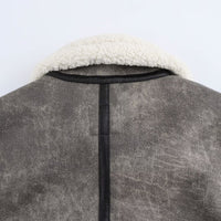 Andreas grå fleecejacka med långa ärmar och dragkedja fram