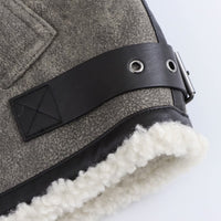 Andreas grå fleecejacka med långa ärmar och dragkedja fram