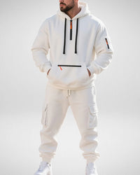 Tvådelad träningsoverall med fleece inuti