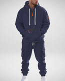 Tvådelad träningsoverall med fleece inuti