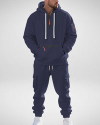 Tvådelad träningsoverall med fleece inuti