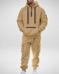 Tvådelad träningsoverall med fleece inuti