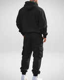 Tvådelad träningsoverall med fleece inuti