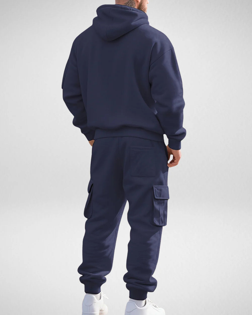 Tvådelad träningsoverall med fleece inuti