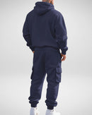 Tvådelad träningsoverall med fleece inuti