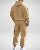 Tvådelad träningsoverall med fleece inuti