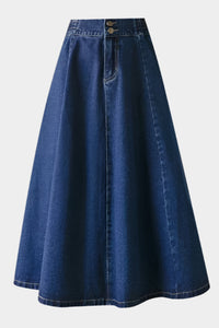 Mellia högmidjad  denim midikjol