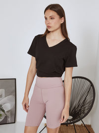 Sportiga smala shorts med hög midja
