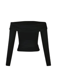 Snygg topp med off-shoulder-mönster och utskärning baktill