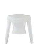Snygg topp med off-shoulder-mönster och utskärning baktill