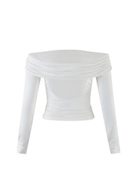 Snygg topp med off-shoulder-mönster och utskärning baktill