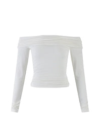 Snygg topp med off-shoulder-mönster och utskärning baktill