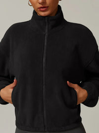 Kort jacka i polar fleece med ståkrage