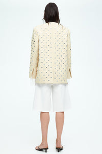 Dilaraa beige avslappnad långärmad jacka