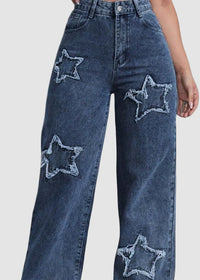 Utsvängda byxor med stjärnmönster