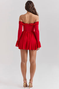 Off shoulder långärmad minidress