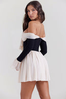 Off shoulder långärmad minidress