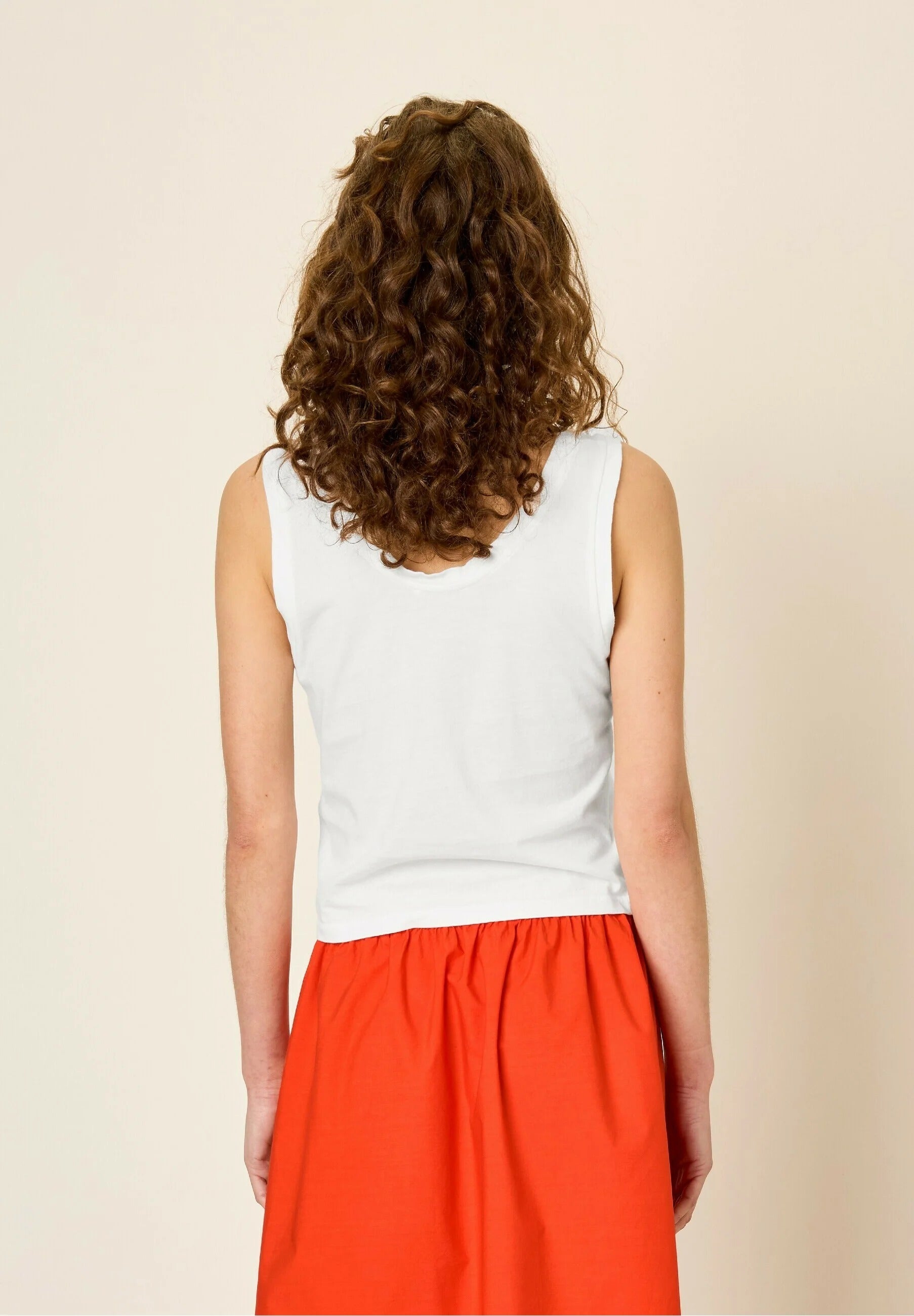 Enkel tank top i bomullsblandning