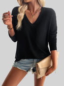 V-ringad tröja, avslappnad stil