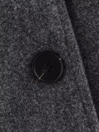 Andiaaa grå ulljacka, kort med dubbla rader knappar