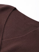 Långärmad stickad cardigan topp