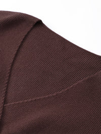 Långärmad stickad cardigan topp