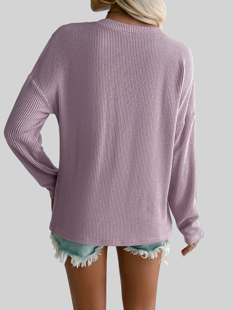 V-ringad tröja, avslappnad stil