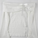 Elegant topp med rosett och bara axlar