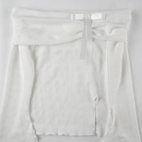 Elegant topp med rosett och bara axlar