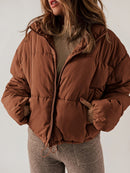 Varm vadderad jacka med turtleneck