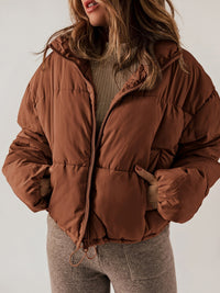 Varm vadderad jacka med turtleneck
