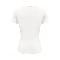 Kort smal t-shirt med rund hals