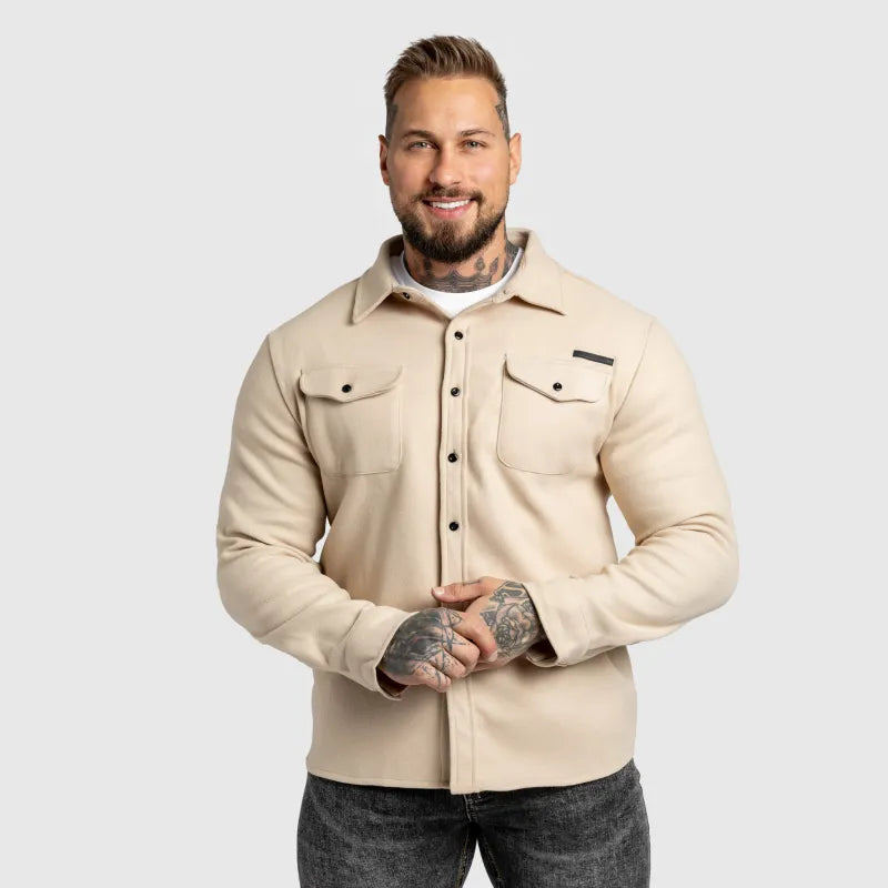 Arlo beige jacka med knappar och långa ärmar