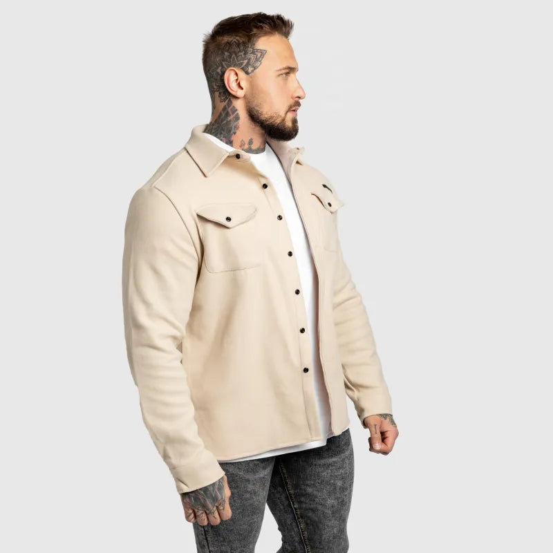 Arlo beige jacka med knappar och långa ärmar