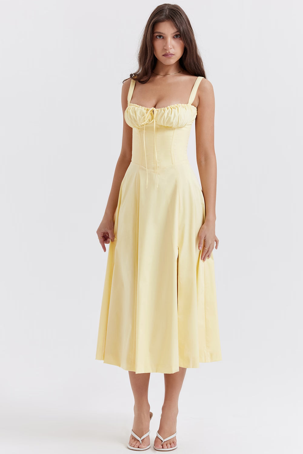 Esme buttercup bustier midi-sommarklänning