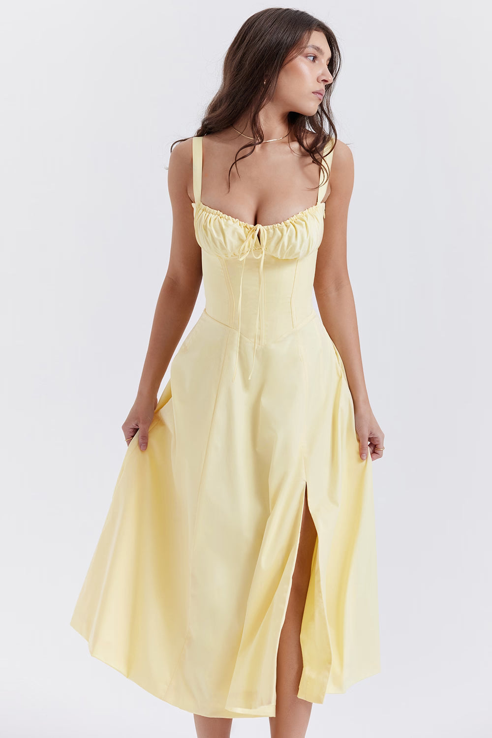 Esme buttercup bustier midi-sommarklänning