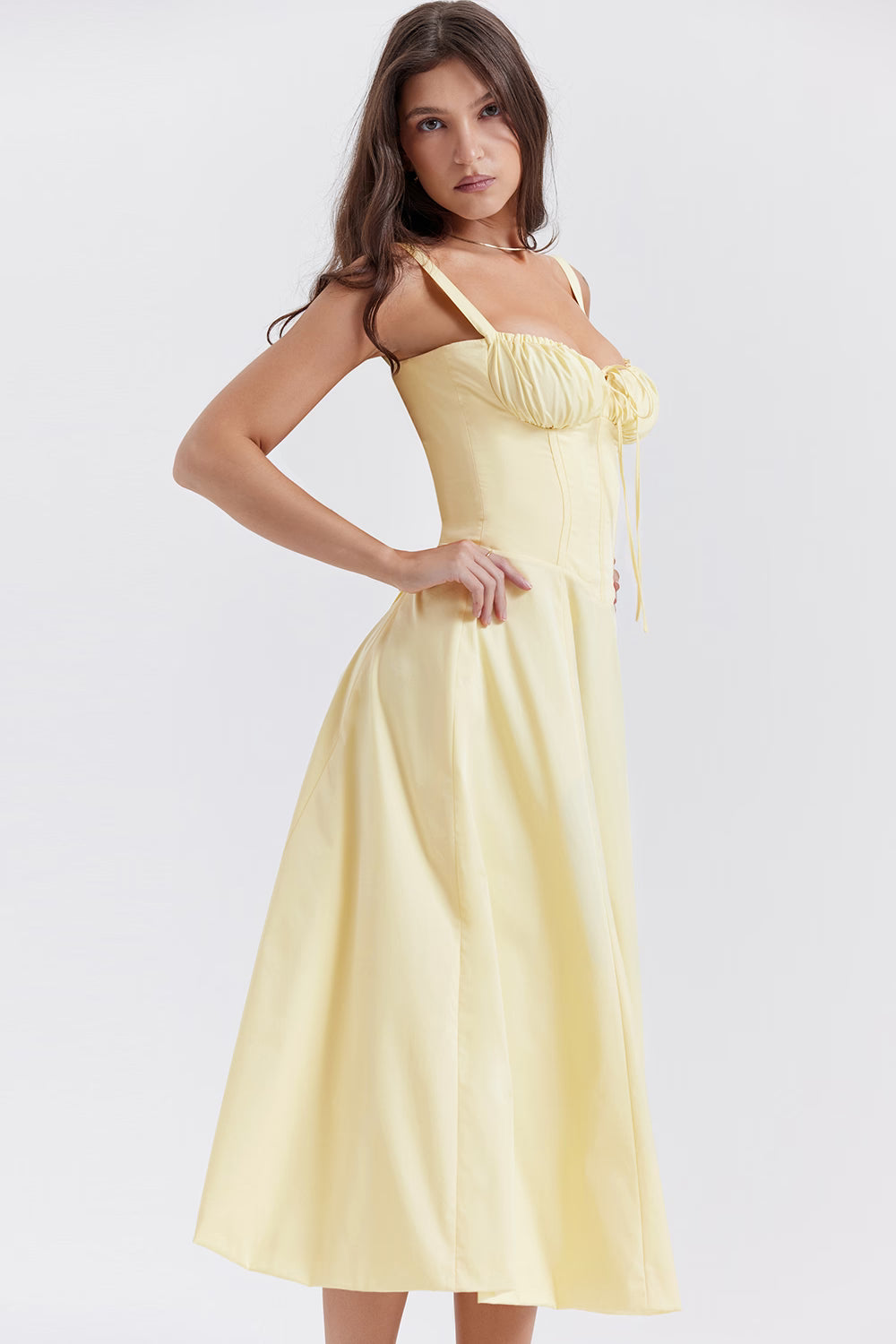 Esme buttercup bustier midi-sommarklänning
