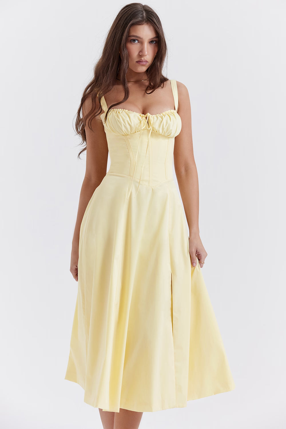 Esme buttercup bustier midi-sommarklänning