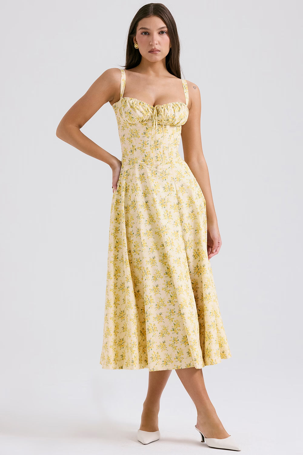 Carmen maxi sommarklänning med blommönster