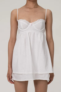 Söt vit bustier miniklänning