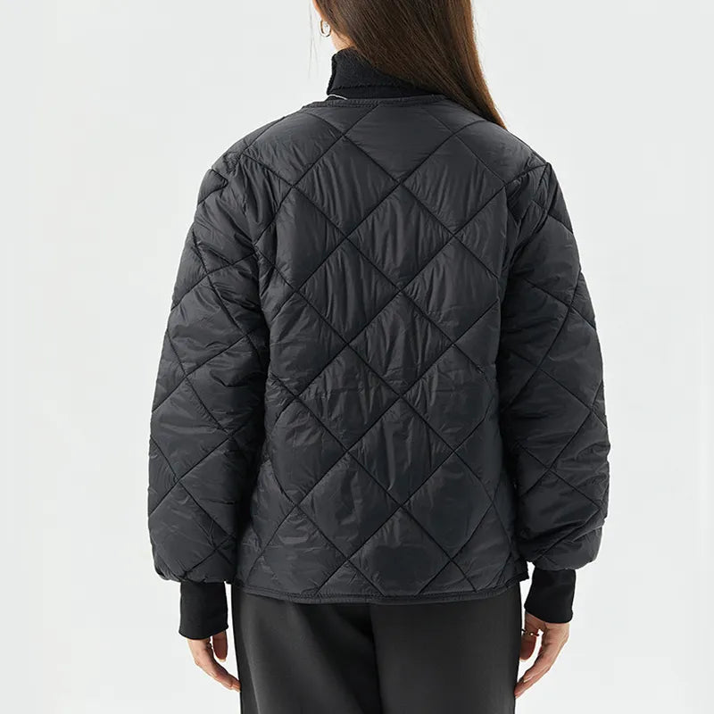 VIKY vinterjacka i bomull med rund krage och fickor