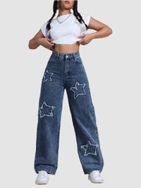 Utsvängda byxor med stjärnmönster